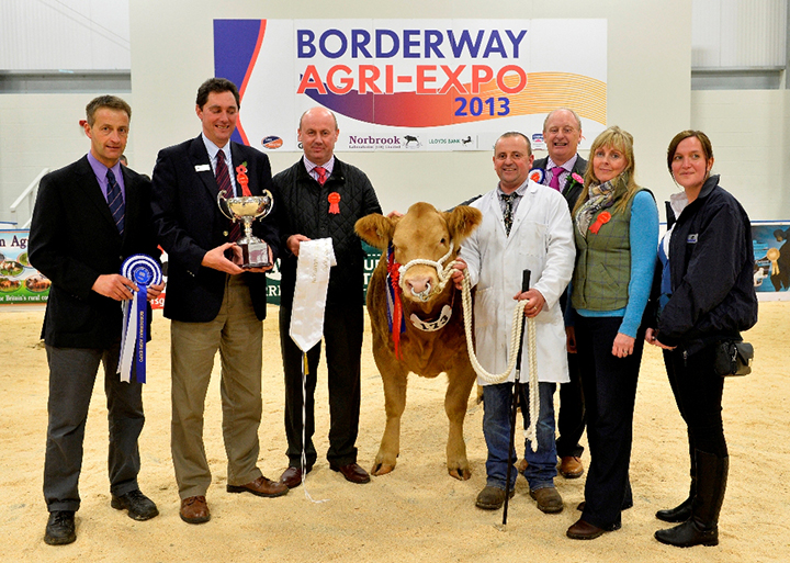 The judge and sponsors congratulated Messrs Parry on their success with "Jade" the Reserve Supreme Champion