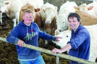 Farm manager Patrick Lambert with stockman Allan MacIntyre (left)
