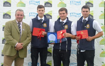 Event Organiser Neil Lloyd with the winning Brothers in Farms team
